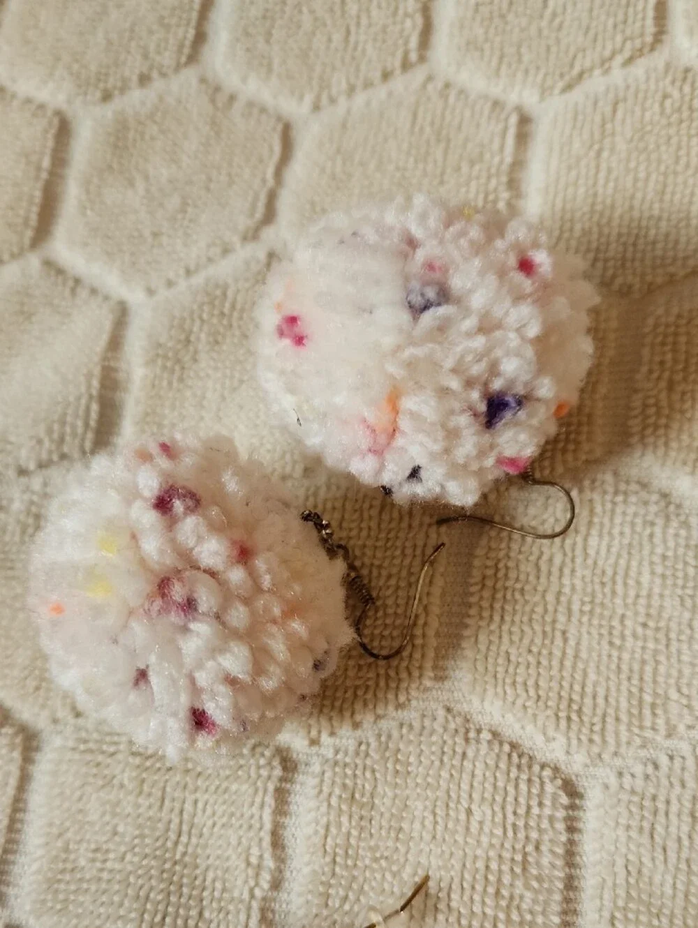 Pom Pom And Felt Earring Lot- 4 Pieces